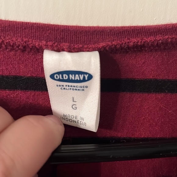 Old Navy red dress with black stripes size large - Picture 3 of 8